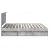 Ramka łóżka Betonowy 200 x 200 cm Lite drewno sosnowe