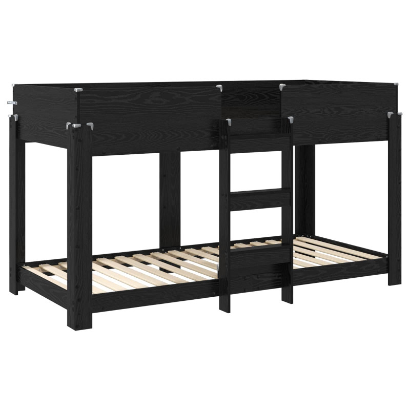Łóżko piętrowe dla dzieci Czarny Dąb 90 x 190 cm