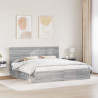 Ramka łóżka Szary Sonoma 200 x 200 cm Lite drewno sosnowe
