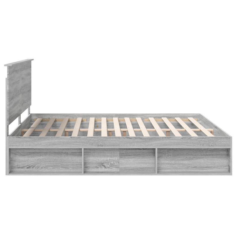 Ramka łóżka Szary Sonoma 200 x 200 cm Lite drewno sosnowe