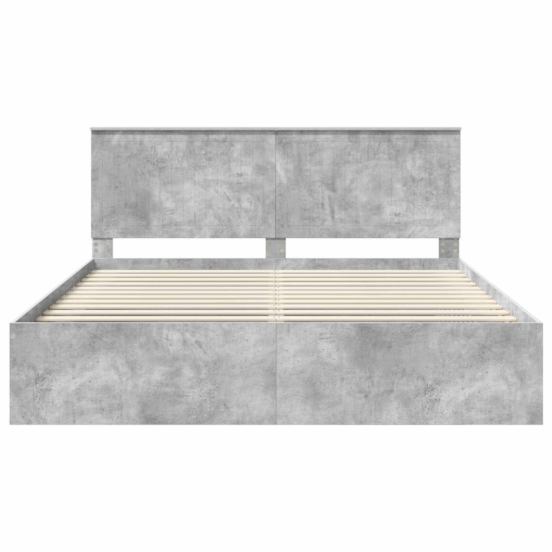 Ramka łóżka Betonowy 180 x 200 cm Lite drewno sosnowe