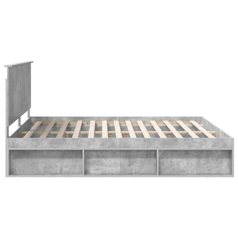 Ramka łóżka Betonowy 180 x 200 cm Lite drewno sosnowe