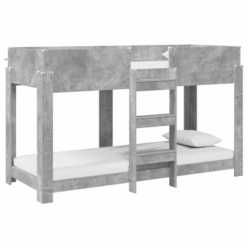 Łóżko piętrowe dla dzieci Betonowy szary 75 x 190 cm