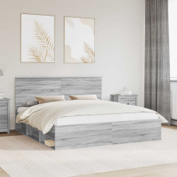 Ramka łóżka Szary Sonoma 180 x 200 cm Lite drewno sosnowe