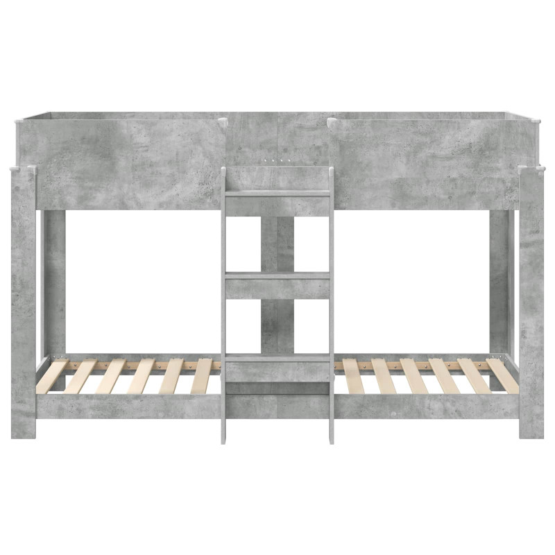 Łóżko piętrowe dla dzieci Betonowy szary 75 x 190 cm