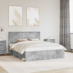 Ramka łóżka Betonowy 160 x 200 cm Lite drewno sosnowe