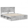 Ramka łóżka Betonowy 160 x 200 cm Lite drewno sosnowe