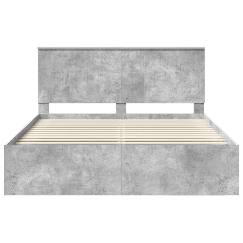 Ramka łóżka Betonowy 160 x 200 cm Lite drewno sosnowe