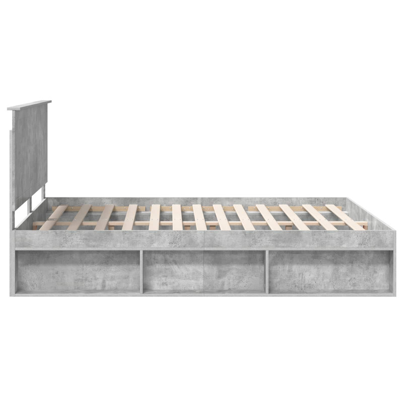 Ramka łóżka Betonowy 160 x 200 cm Lite drewno sosnowe