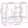 Łóżko piętrowe dla dzieci Betonowy szary 80 x 160 cm