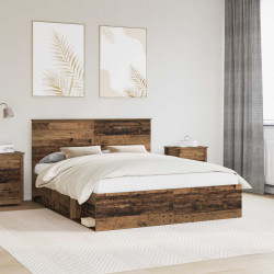 Ramka łóżka Stare drewno 160 x 200 cm Lite drewno sosnowe