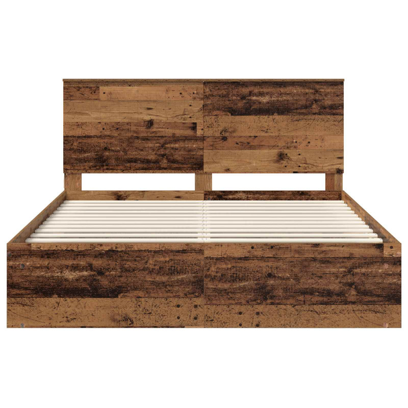 Ramka łóżka Stare drewno 160 x 200 cm Lite drewno sosnowe