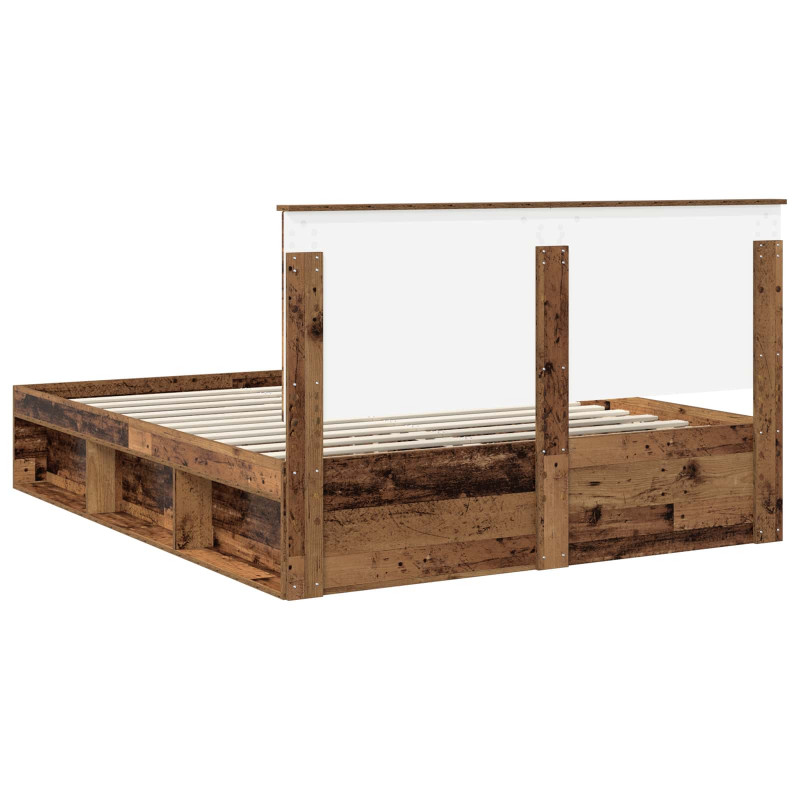 Ramka łóżka Stare drewno 160 x 200 cm Lite drewno sosnowe