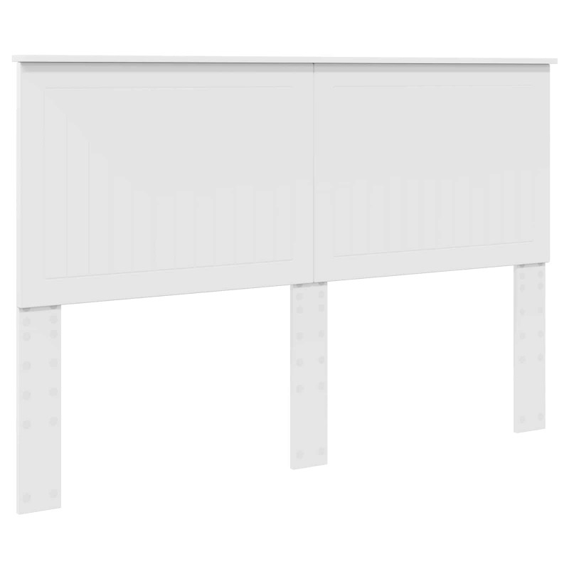 Ramka łóżka Z zagłówkiem Biały 150 x 200 cm Lite drewno sosnowe