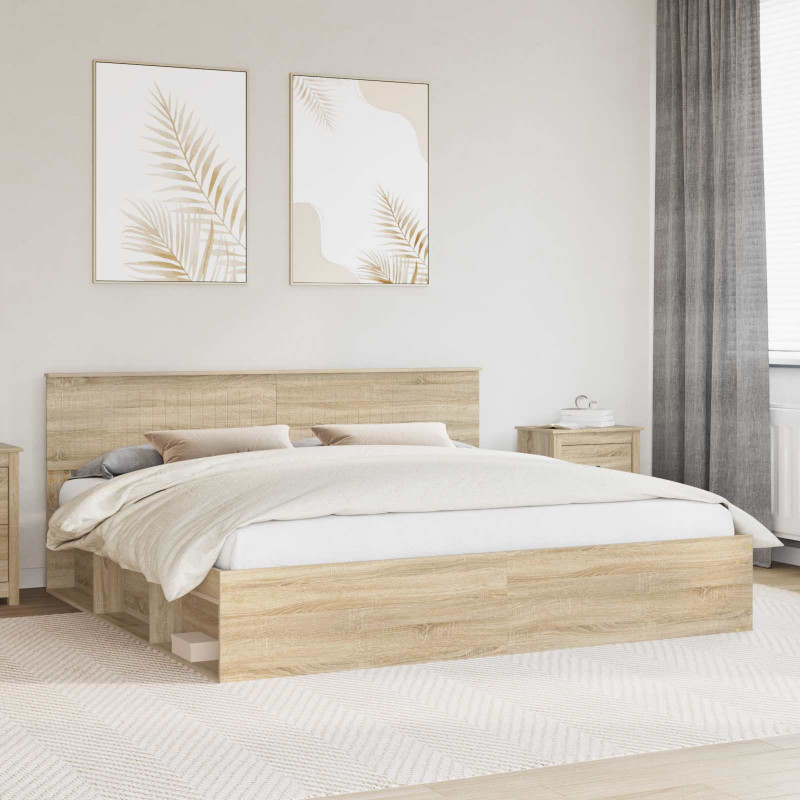 Ramka łóżka Sonoma 200 x 200 cm Lite drewno sosnowe