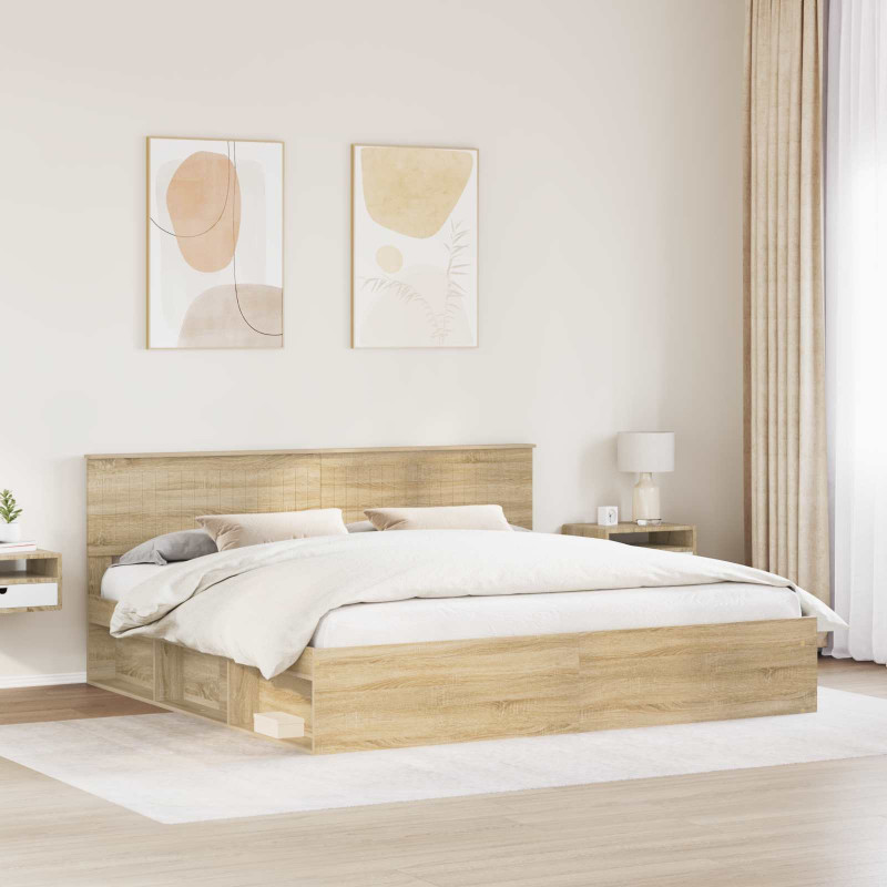 Ramka łóżka Sonoma 200 x 200 cm Lite drewno sosnowe