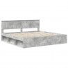 Ramka łóżka Betonowy 200 x 200 cm Lite drewno sosnowe