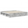 Ramka łóżka Betonowy 200 x 200 cm Lite drewno sosnowe