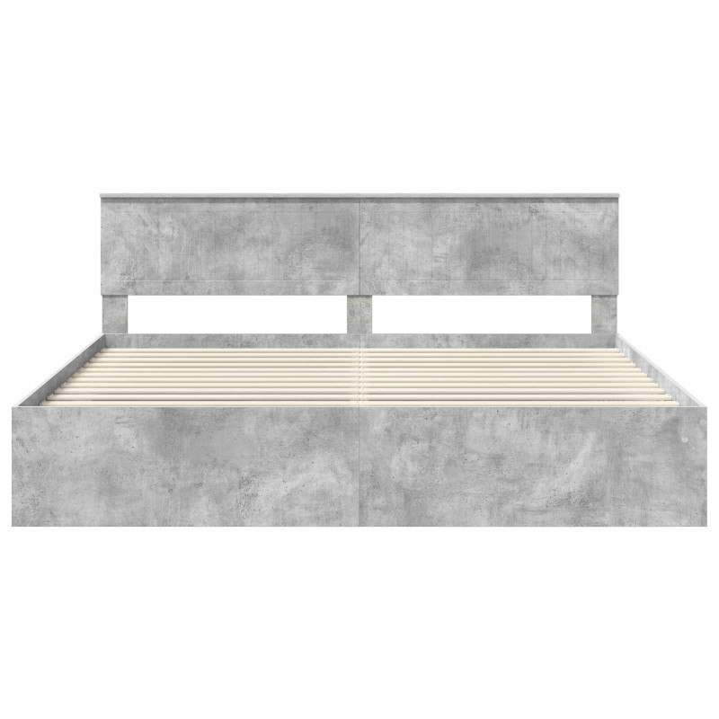 Ramka łóżka Betonowy 200 x 200 cm Lite drewno sosnowe