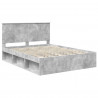 Ramka łóżka Szary beton 150 x 200 cm Lite drewno sosnowe