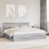 Ramka łóżka Szary Sonoma 200 x 200 cm Lite drewno sosnowe