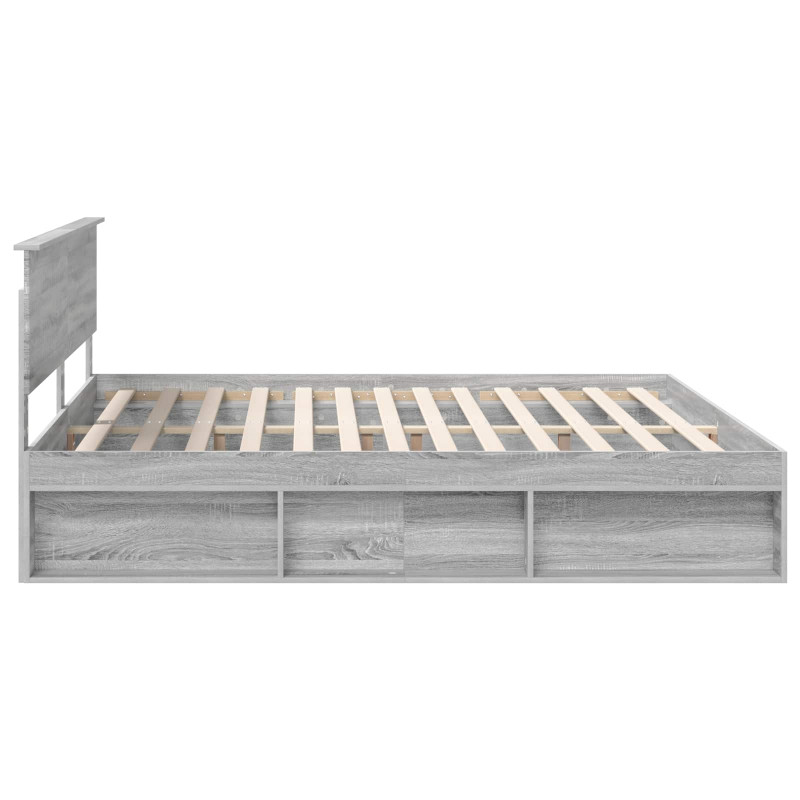 Ramka łóżka Szary Sonoma 200 x 200 cm Lite drewno sosnowe