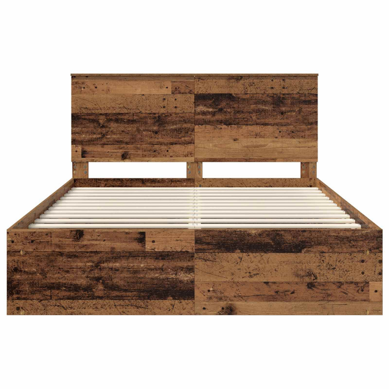 Ramka łóżka Stare drewno 150 x 200 cm Lite drewno sosnowe