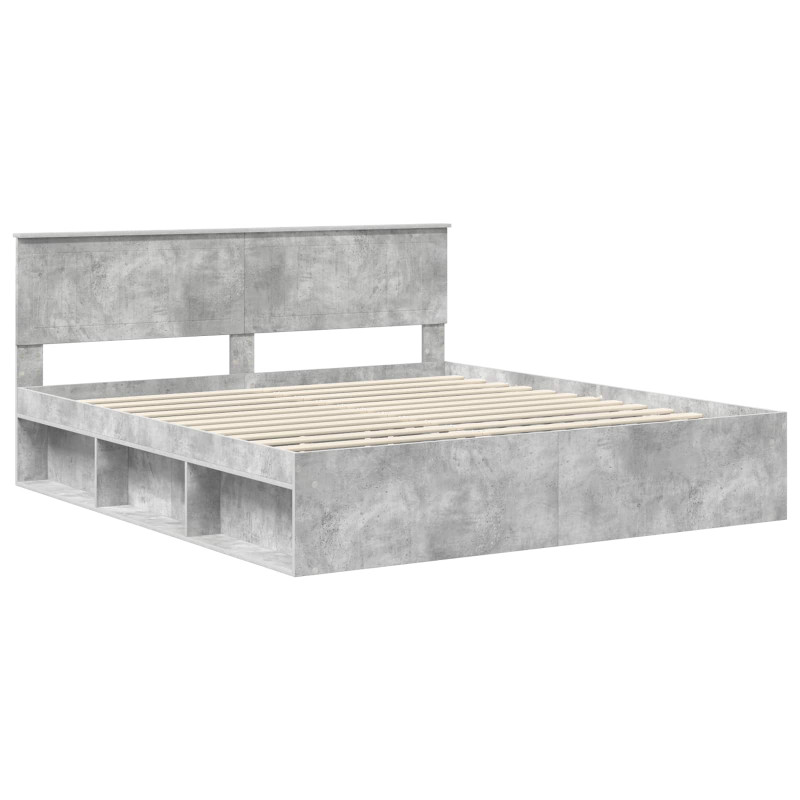 Ramka łóżka Betonowy 180 x 200 cm Lite drewno sosnowe