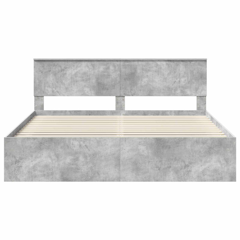 Ramka łóżka Betonowy 180 x 200 cm Lite drewno sosnowe