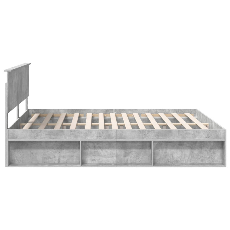 Ramka łóżka Betonowy 180 x 200 cm Lite drewno sosnowe