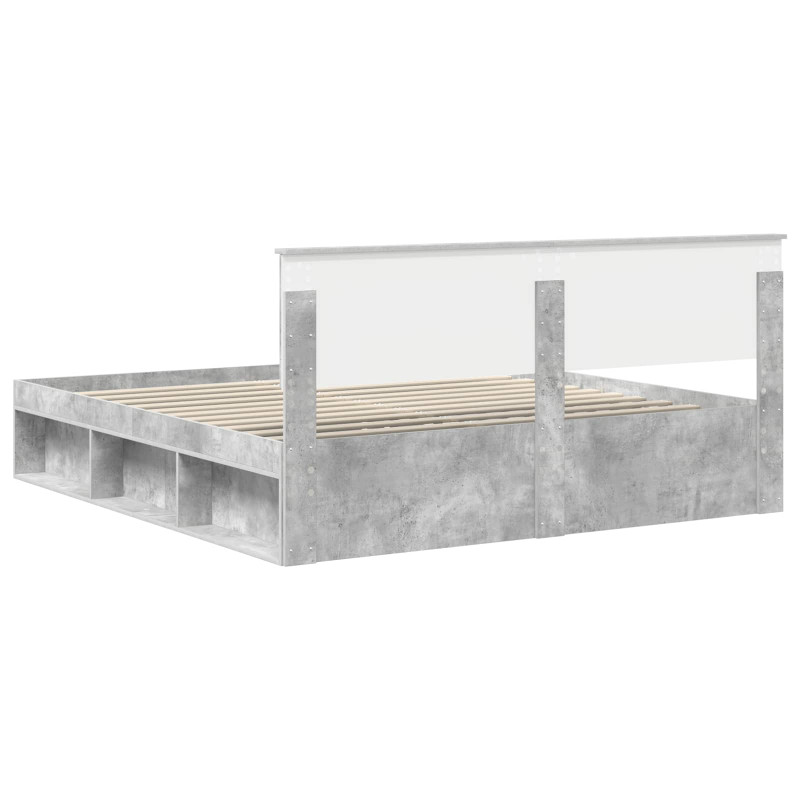 Ramka łóżka Betonowy 180 x 200 cm Lite drewno sosnowe