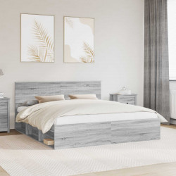 Ramka łóżka Szary Sonoma 180 x 200 cm Lite drewno sosnowe