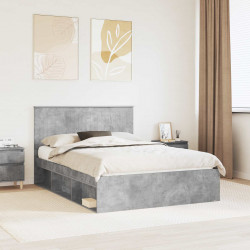 Ramka łóżka Betonowy 140 x 200 cm Lite drewno sosnowe