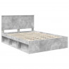 Ramka łóżka Betonowy 140 x 200 cm Lite drewno sosnowe