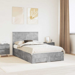 Ramka łóżka Betonowy szary 120 x 200 cm Materiał drewnopochodny