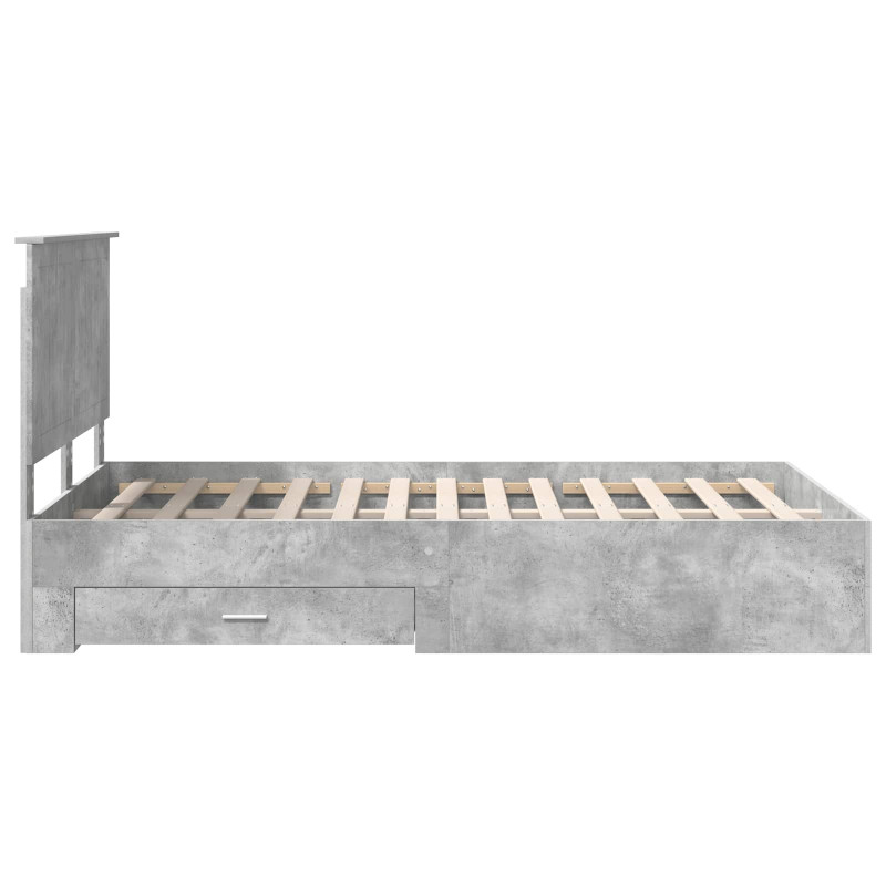 Ramka łóżka Betonowy szary 120 x 200 cm Materiał drewnopochodny