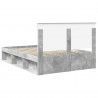 Ramka łóżka Szary beton 135 x 190 cm Lite drewno sosnowe