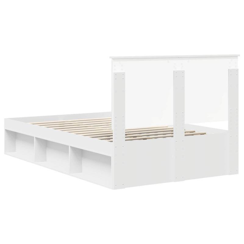 Ramka łóżka Z zagłówkiem Biały 120 x 200 cm Lite drewno sosnowe