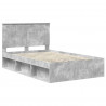 Ramka łóżka Betonowy 120 x 200 cm Lite drewno sosnowe