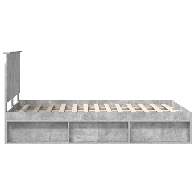 Ramka łóżka Betonowy 120 x 200 cm Lite drewno sosnowe