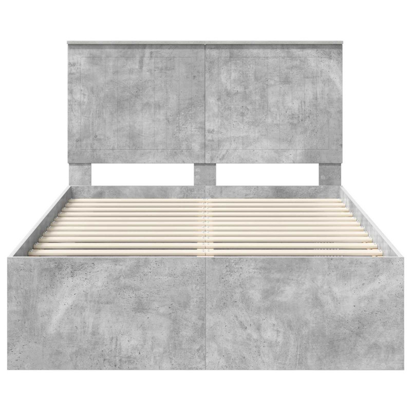 Ramka łóżka Betonowy 120 x 190 cm Lite drewno sosnowe