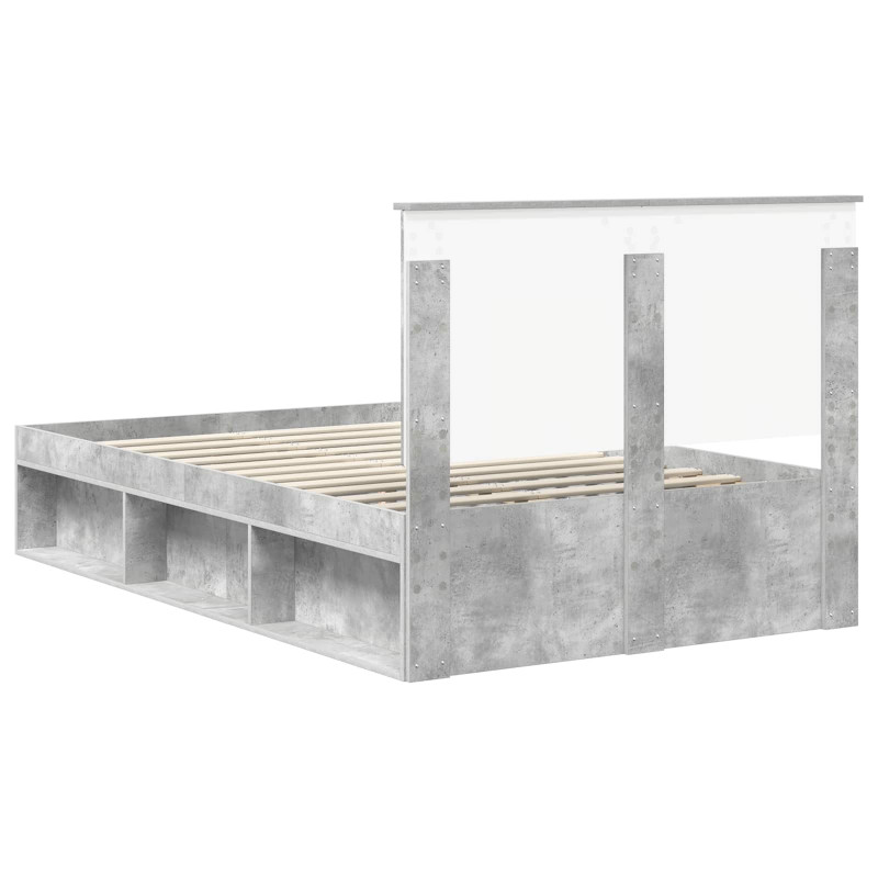 Ramka łóżka Betonowy 120 x 190 cm Lite drewno sosnowe