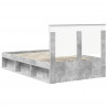 Ramka łóżka Betonowy 120 x 190 cm Lite drewno sosnowe