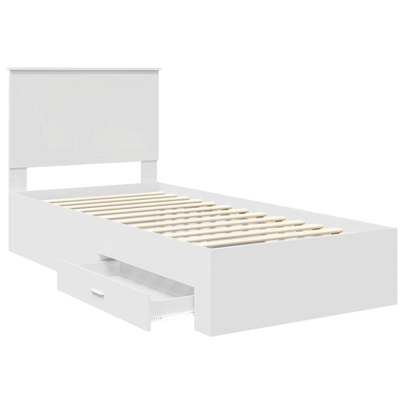 Ramka łóżka Biały 90 x 190 cm Materiał drewnopochodny