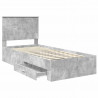 Ramka łóżka Betonowy szary 90 x 190 cm Materiał drewnopochodny