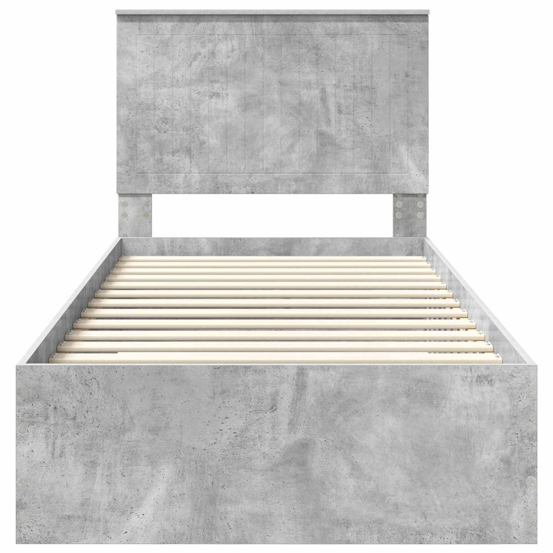 Ramka łóżka Betonowy szary 90 x 190 cm Materiał drewnopochodny