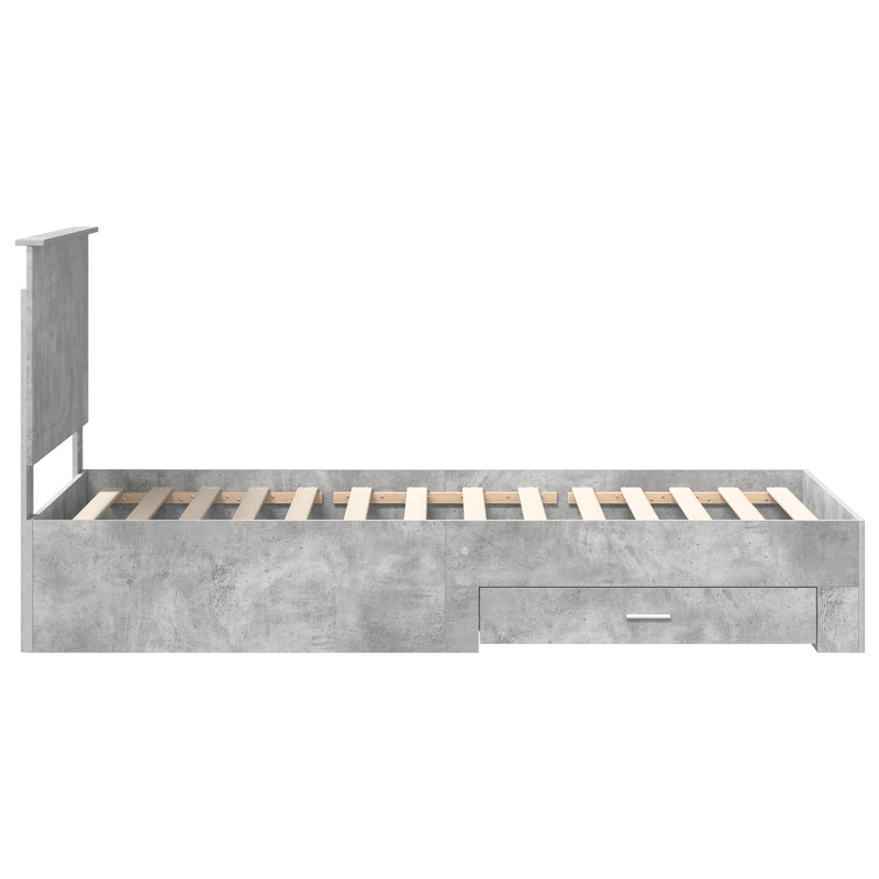 Ramka łóżka Betonowy szary 90 x 190 cm Materiał drewnopochodny