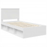 Ramka łóżka Z zagłówkiem Biały 100 x 200 cm Lite drewno sosnowe