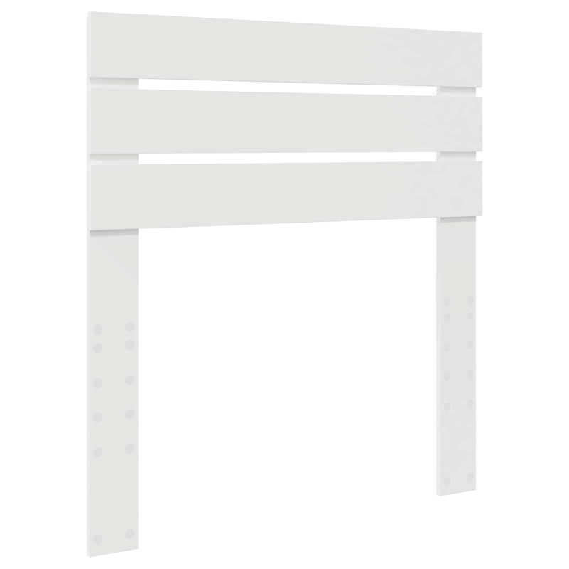 Ramka łóżka Białe i srebro 75 x 190 cm Materiał drewnopochodny
