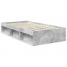 Ramka łóżka Szary beton 100 x 200 cm Lite drewno sosnowe